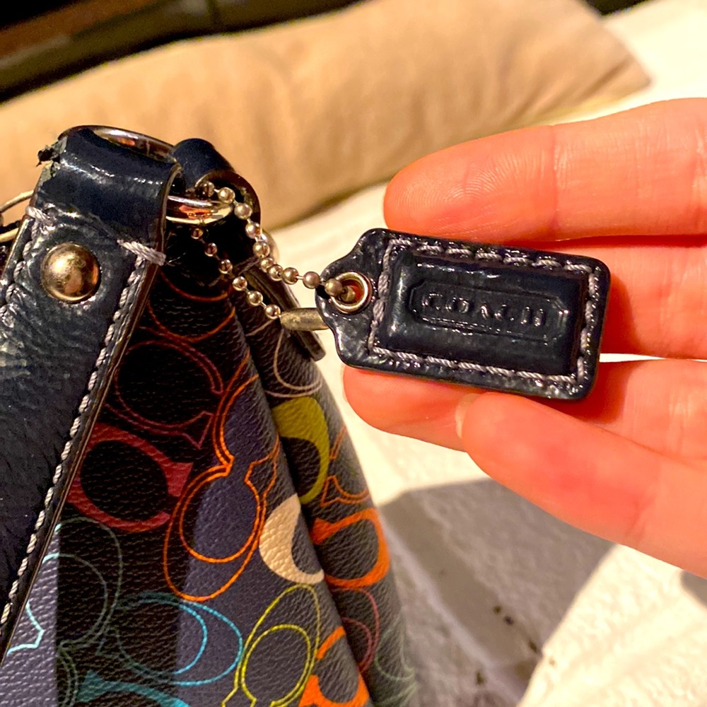 Coach Navy Bag With Multi Color Logos Gem